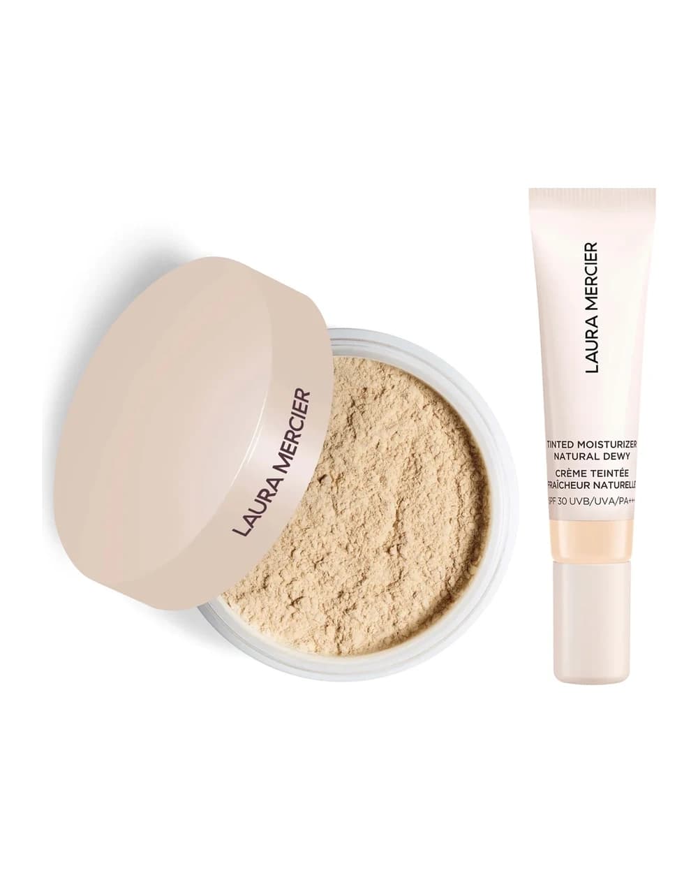 Laura Mercier Mini Translucent Loose Setting Powder Ultra Blur and Travel Size Tinted Moisturiser Dewy Duo (various shades)