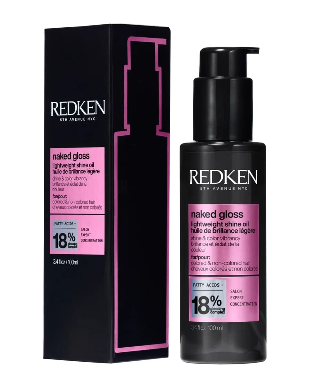 Redken Acidic Color Gloss Naked Gloss, Lightweight Hair Oil, add Shine and Moisture for Dull Hair 100ml