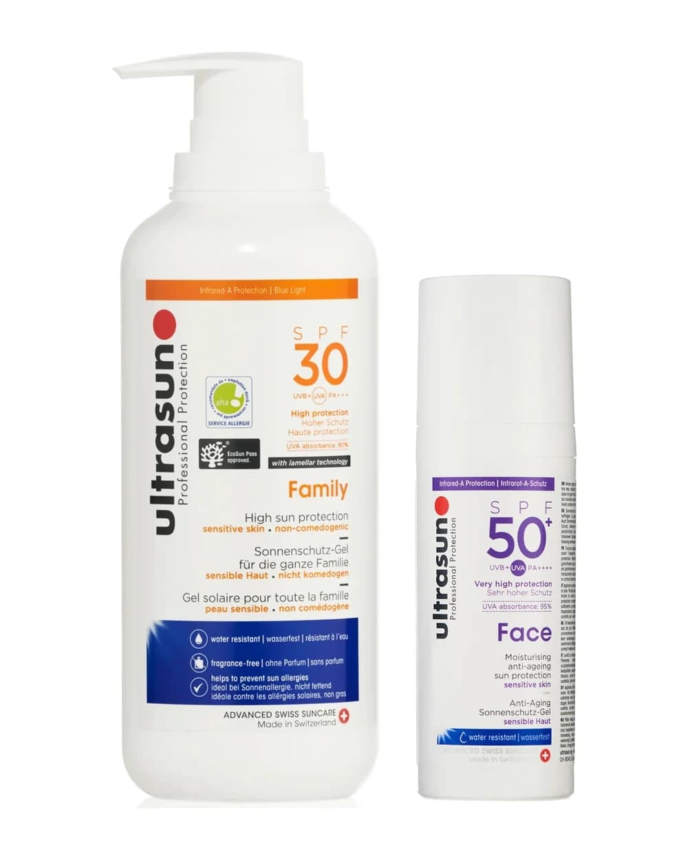 Ultrasun Family SPF30 400ml and Ultrasun Face SPF 50+ 50ml Bundle