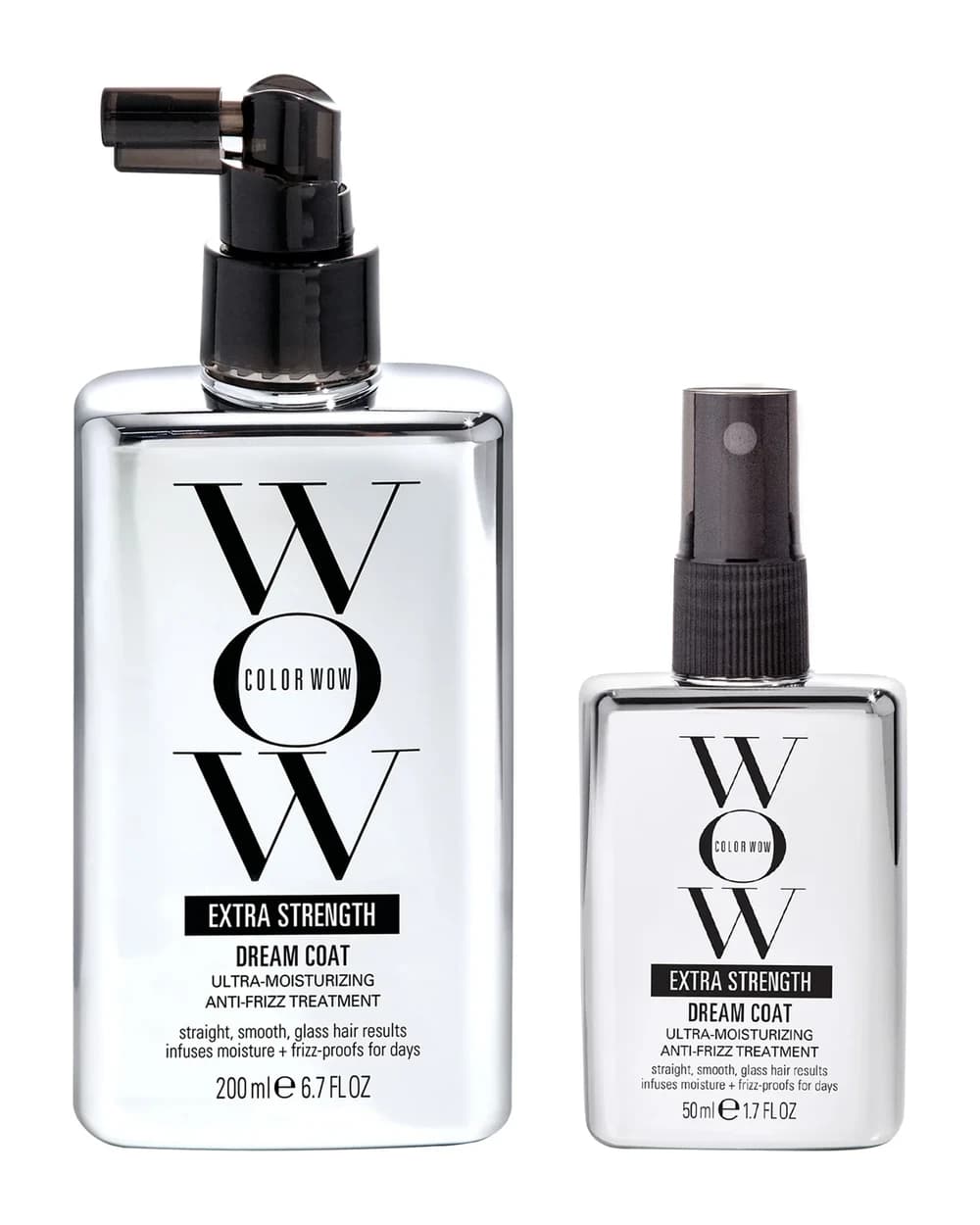 Color Wow Extra Strength Dream Coat Ultra Moisturizing Anti Frizz Treatment Home and Away Duo