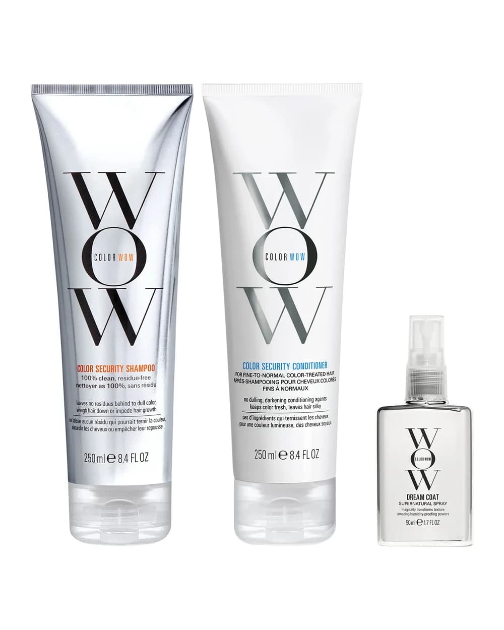 Color Wow Dream Clean Fine to Normal and Travel Dream Coat Supernatural Spray Trio