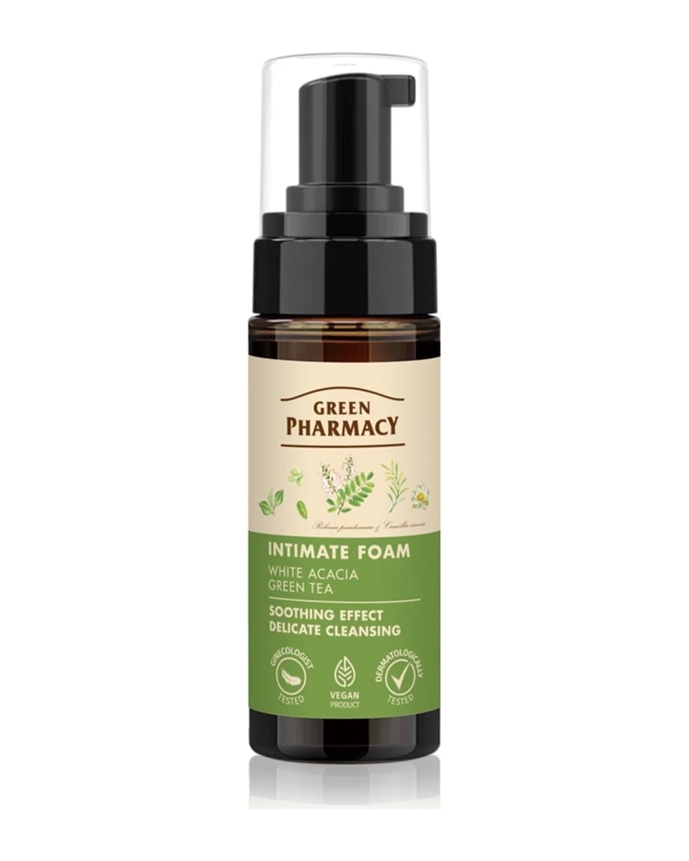 Green Pharmacy Acaccia & Tea schiuma per l’igiene intima