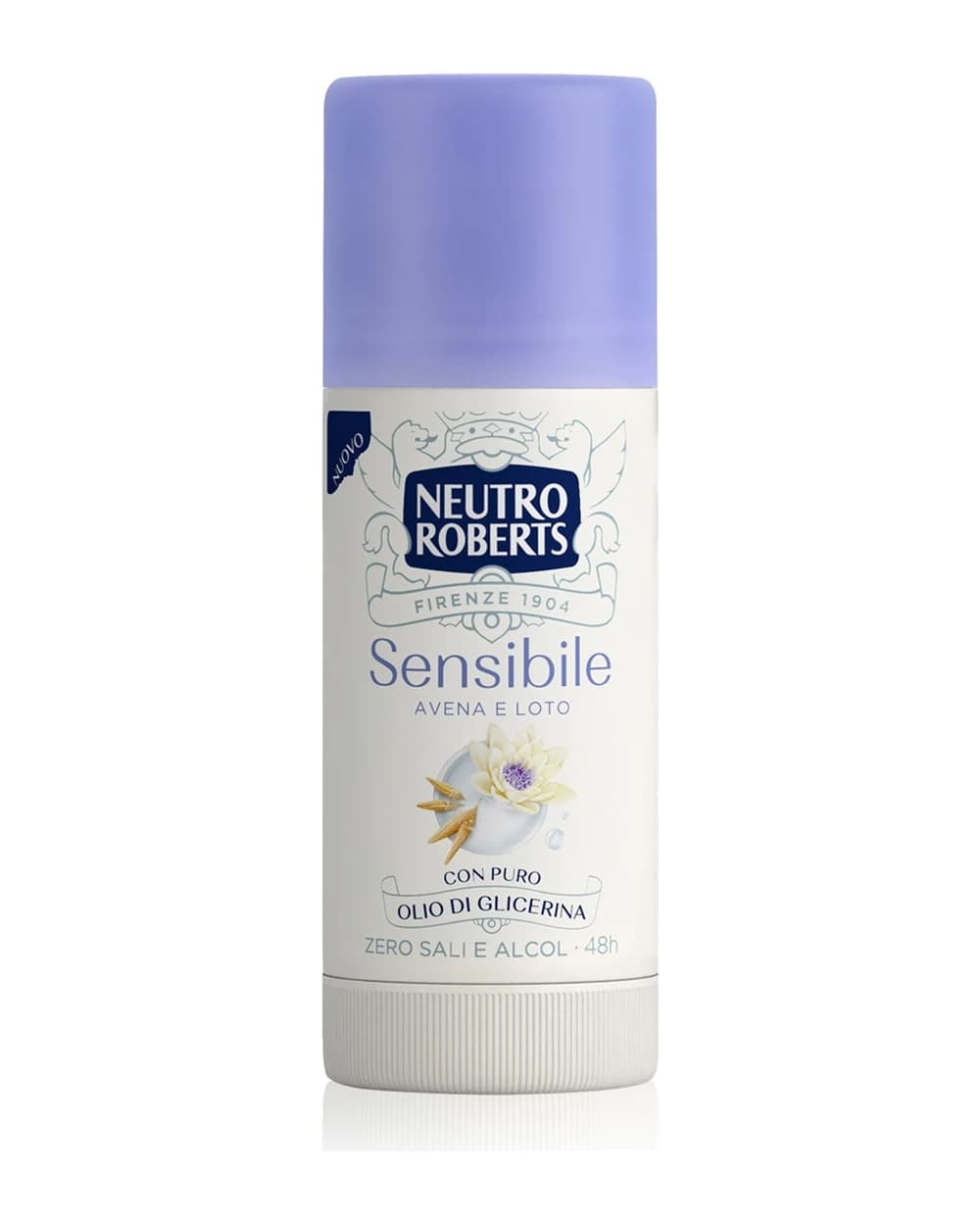 Neutro Roberts Avena e Loto deodorante solido senza sali di alluminio per pelli sensibili