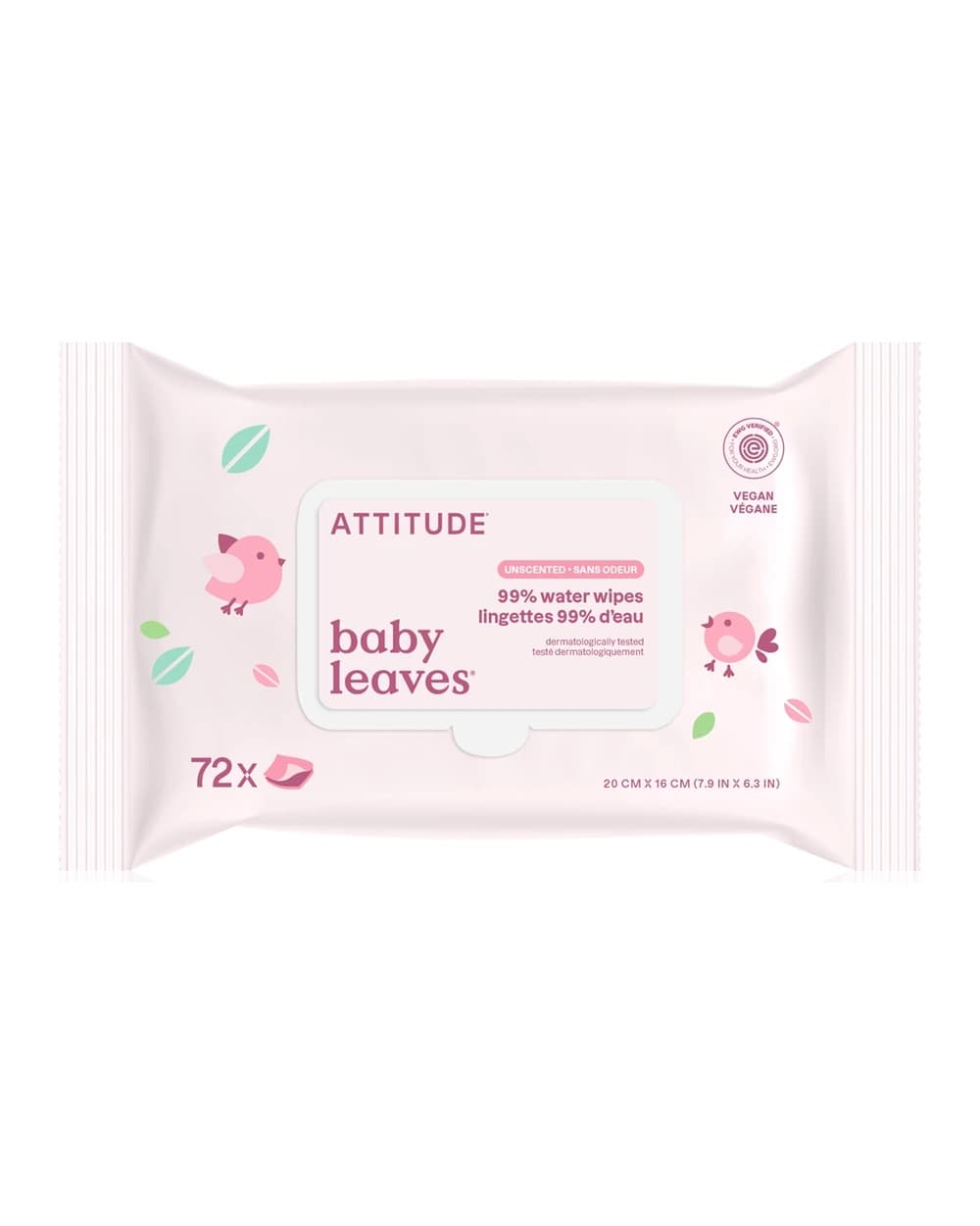 Attitude Baby Leaves Water Wipes salviette umidificate senza profumazione