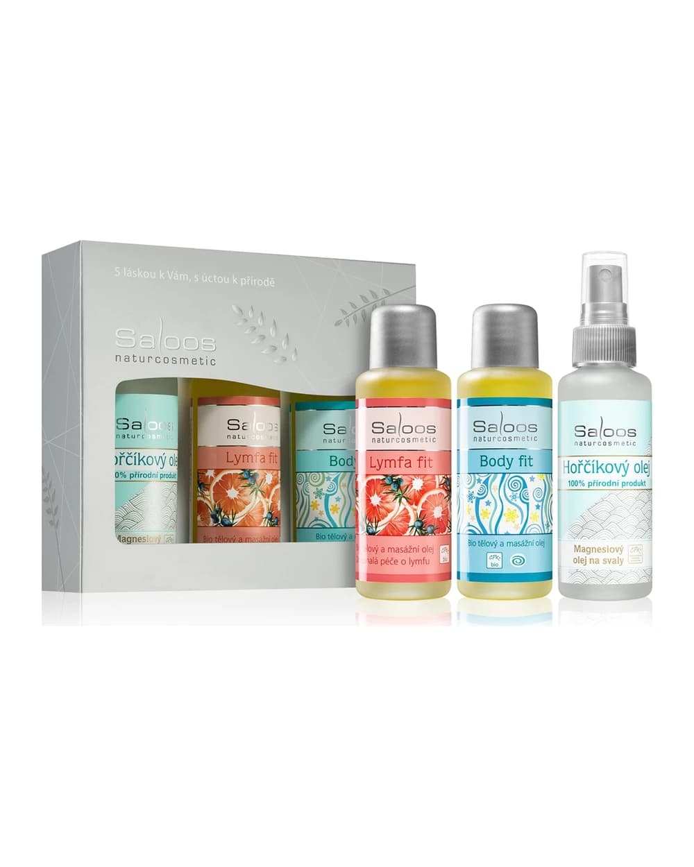 Saloos Bio Body And Massage Oils Body Fit & Lymfa Fit & Magnesium confezione regalo per sportivi