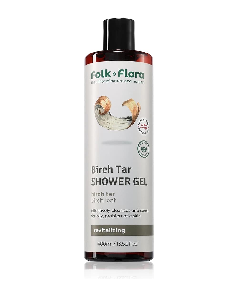 Folk & Flora Birch Tar gel doccia nutriente
