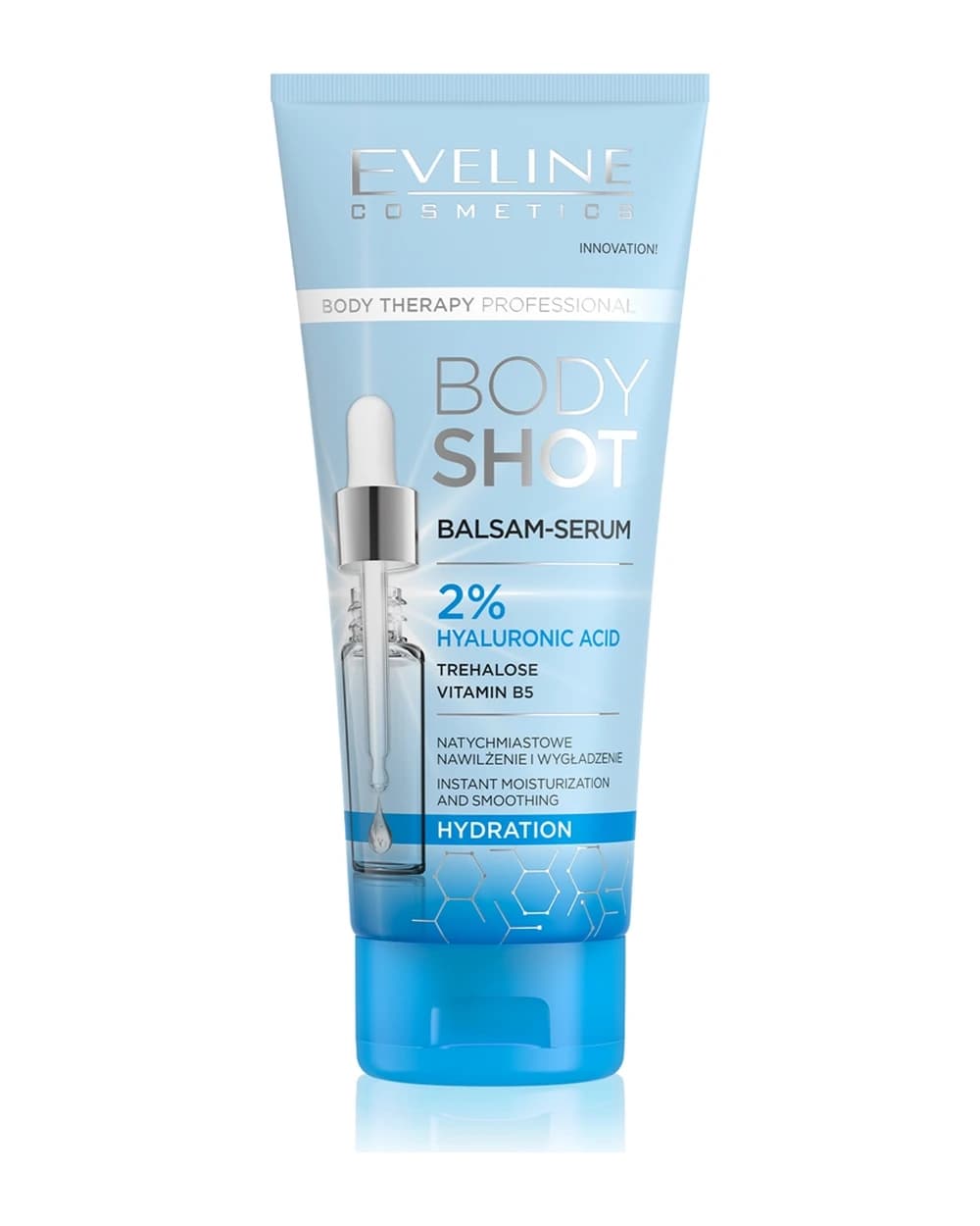 Eveline Cosmetics Body Shot 2% Hyaluronic Acid balsamo di idratazione profonda per pelli secche