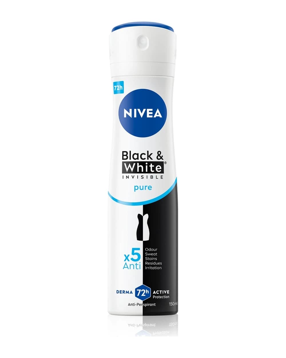 NIVEA Invisible Black & White Pure deodorante antitraspirante contro macchie bianche e gialle