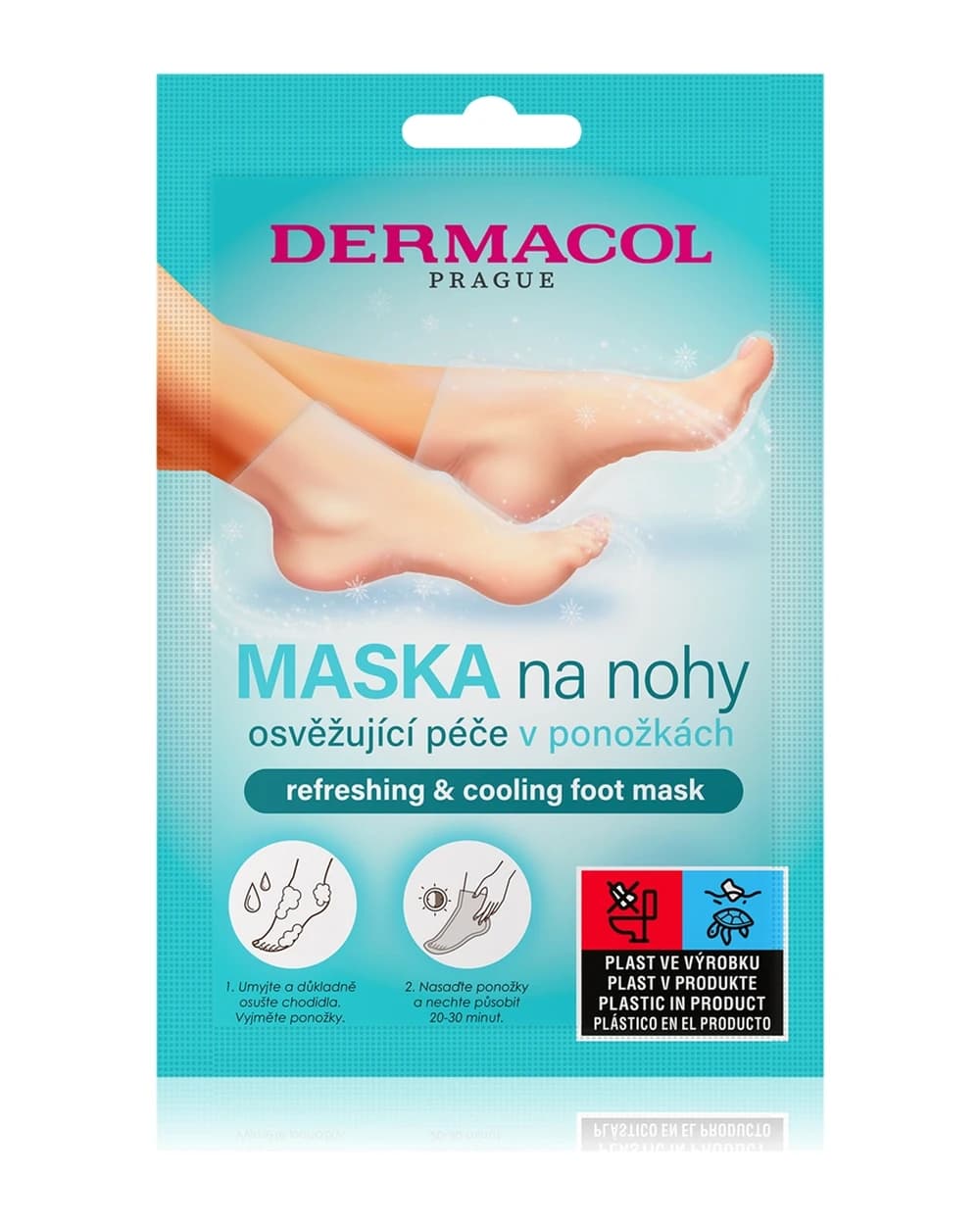 Dermacol Foot Mask Refreshing & Cooling maschera rigenerante piedi in forma di calzini con effetto rinfrescante