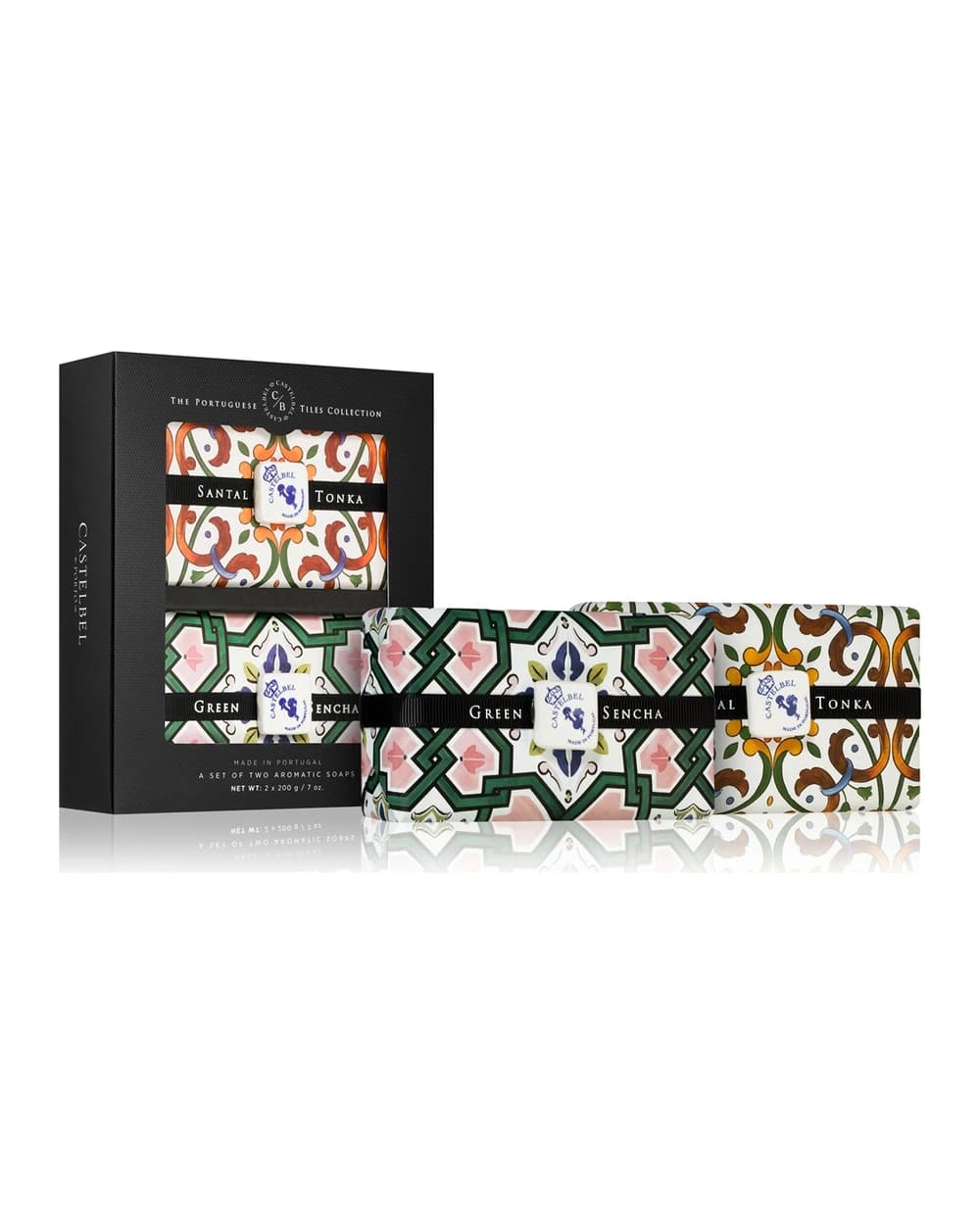 Castelbel Tile Santal Tonka + Green Sencha sapone solido confezione regalo