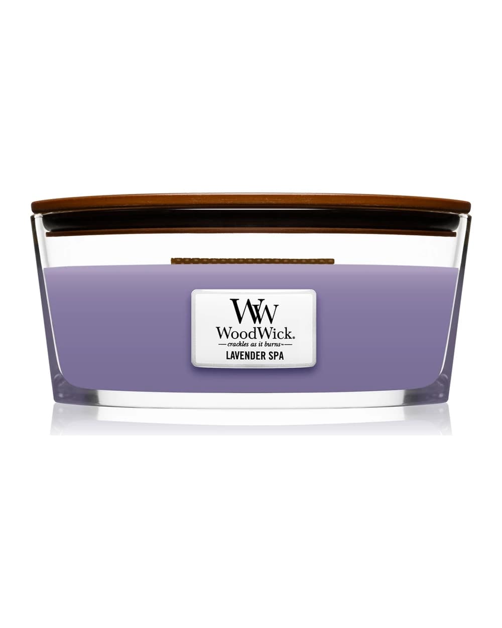 Woodwick Lavender Spa candela profumata con stoppino in legno (hearthwick)