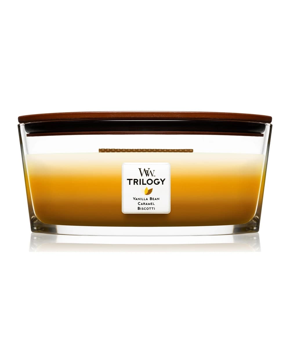 Woodwick Trilogy Café Sweets candela profumata con stoppino in legno (hearthwick)