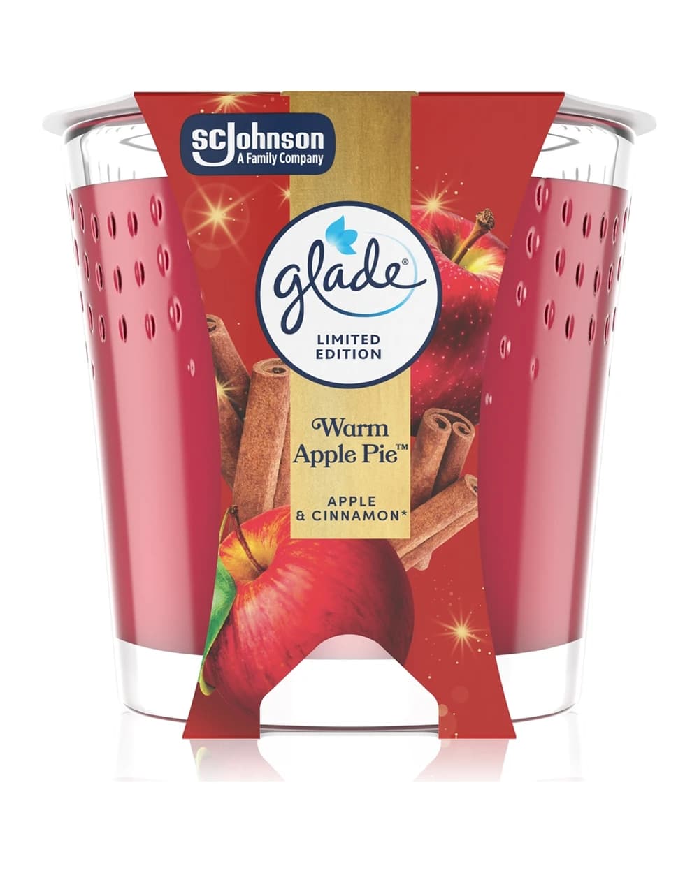 GLADE Warm Apple Pie candela profumata