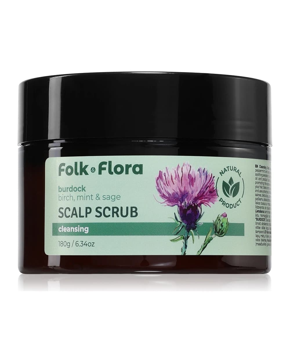 Folk & Flora Burdock scrub per il cuoio capelluto