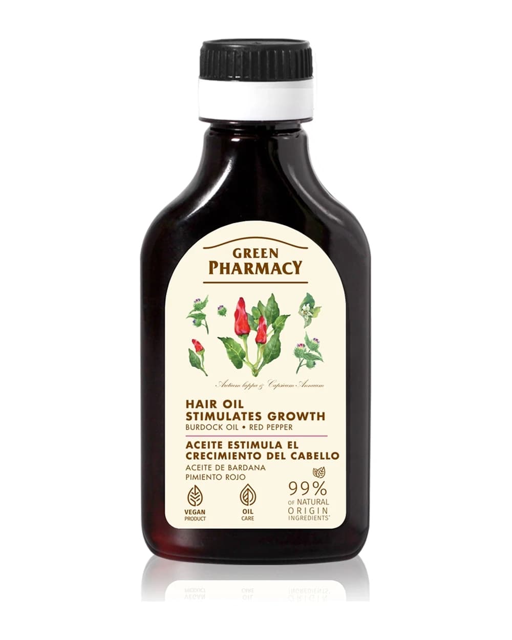 Green Pharmacy Red Peppers Burdock Oil olio di bardana attivatore di crescita dei capelli