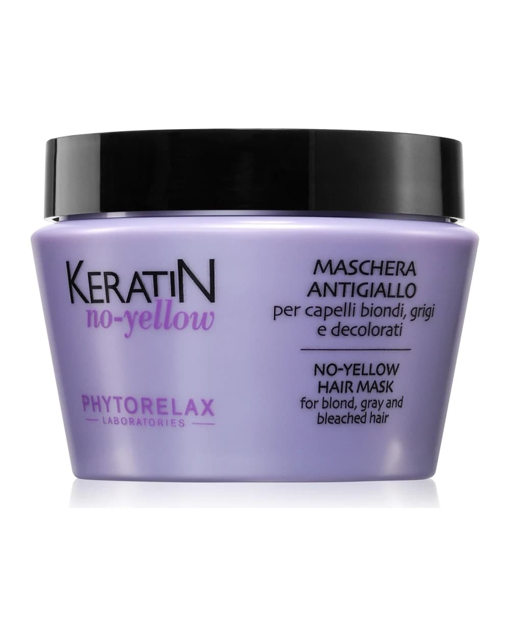 Phytorelax Laboratories Keratin No-Yellow maschera contro le tonalità gialle per capelli biondi e grigi