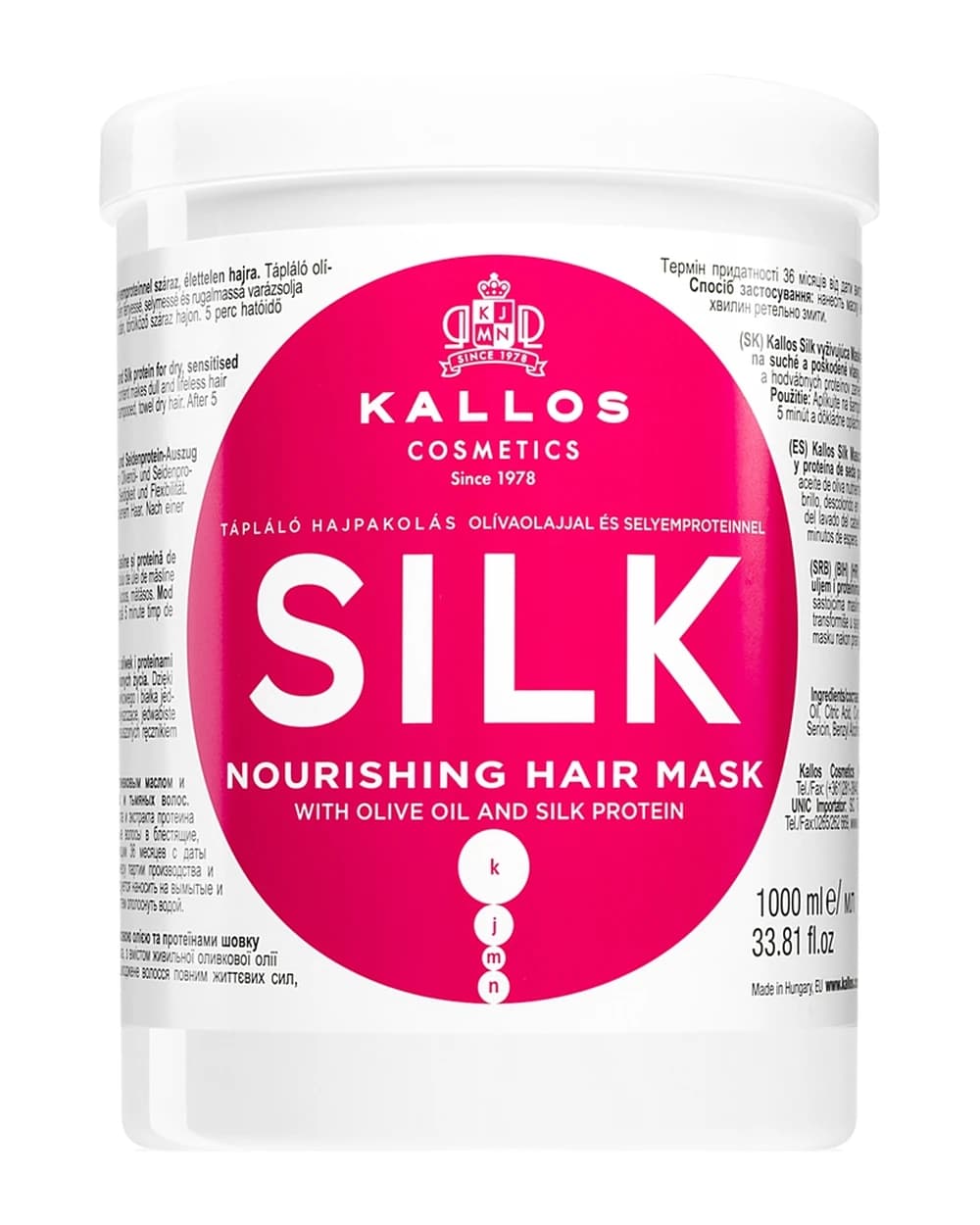 Kallos KJMN Professional Silk maschera per capelli secchi e sensibili