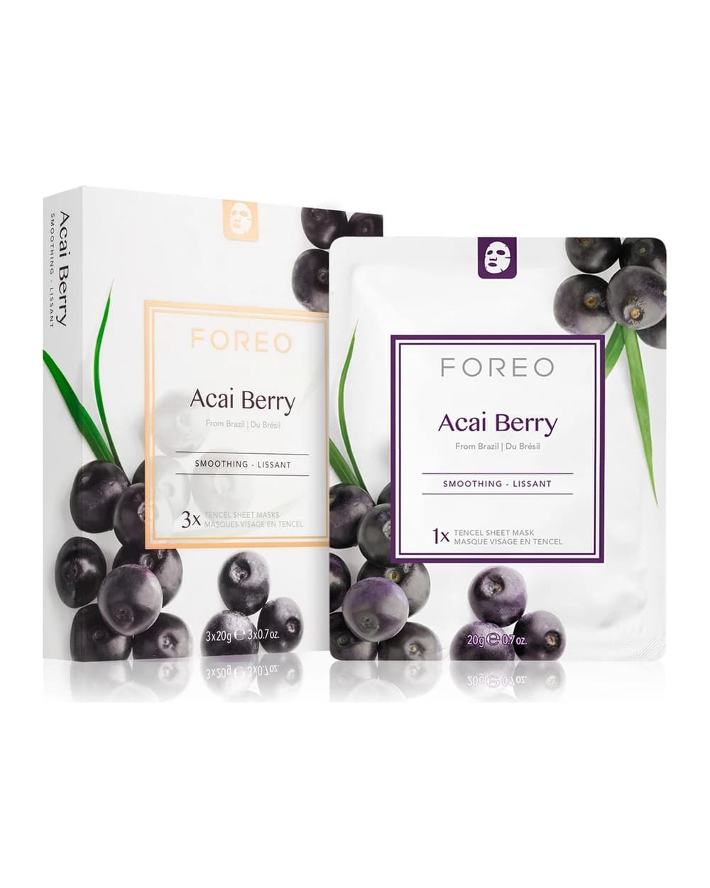FOREO Farm to Face Sheet Mask Acai Berry Maschera antiossidante in tessuto